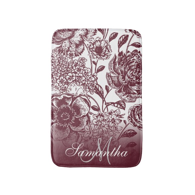 Tapete De Banheiro Vintage Floral (Frente Vertical)