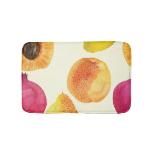 Tapete De Banheiro Vintage Fruta de Aquarela Fresca
