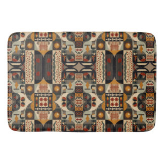 Tapete De Banheiro vintage Geometric Quilt Block Art Pattern 