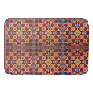 Tapete De Banheiro vintage Geometric Quilt Block Art Pattern 