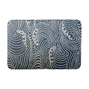 Tapete De Banheiro Vintage Japonês Textile, Wave Standard