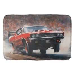 Tapete De Banheiro Vintage Musculoso Carro