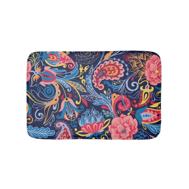 Tapete De Banheiro Vintage Paisley Seamless Pattern Design (frente)