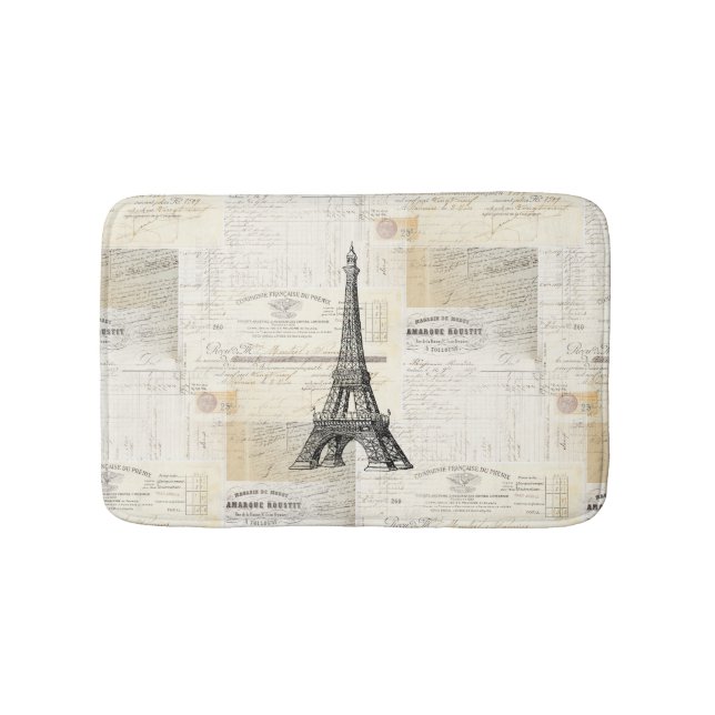 Tapete De Banheiro Vintage Paris Ephemera Bath Rug (frente)