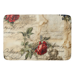 Tapete De Banheiro Vintage - Pergaminho - Carta de Amor com Flores (9