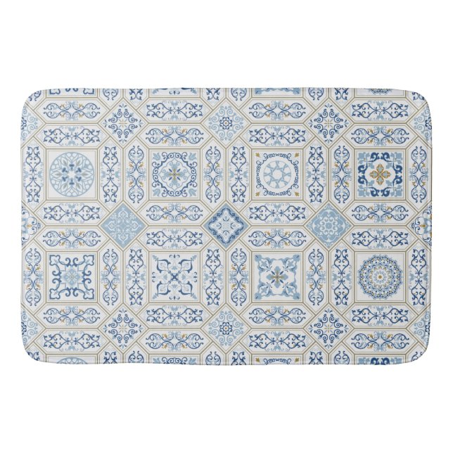 Tapete De Banheiro Vintage Portugal Azulejo traditional (Frente)