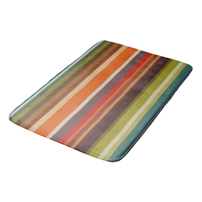 Tapete De Banheiro Vintage Rainbow Stripes (Angulado)