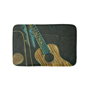 Tapete De Banheiro vintage rock guitar player artwork