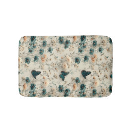 Tapete De Banheiro Vintage Spring Flowers and Butterflies