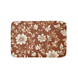 Tapete De Banheiro Vintage Terracotta Seamless Boho Floral Patterno