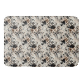 Tapete De Banheiro Vintage Watercolor Rosas em bege, preto, creme