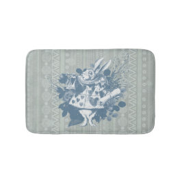 Tapete De Banheiro Vintage Wonderland White Rabbit Herald