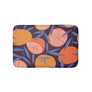 Tapete De Banheiro Vintagem De Toranja, Padrão De Fruta Tropical.