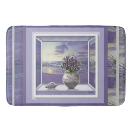 Tapete De Banheiro violetas em vidro luar