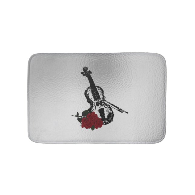 Tapete De Banheiro Violino e Rosas (frente)