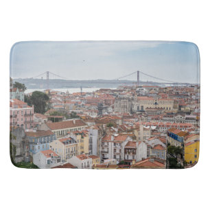 Tapete De Banheiro Vista da antiga cidade de Lisboa e 25 da ponte de 
