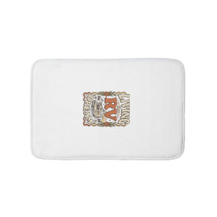 Tapete De Banheiro Vivendo o Sonho do RV Design de Camisa de Camping