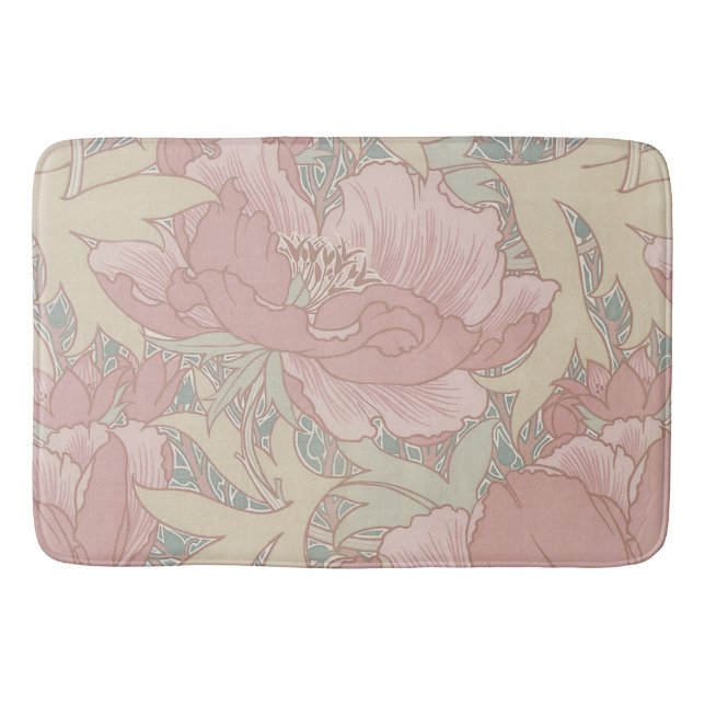 Tapete De Banheiro Walter Crane Flowers Bath Mat (Frente)