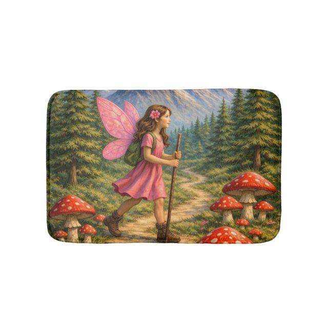 Tapete De Banheiro Wanderlust Mountain Fairy Hiker Fairycore Mushroom (frente)