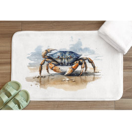 Tapete De Banheiro Watercolor Beach Crab