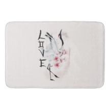 Watercolor Japonês Sakura Blossom Love Crane