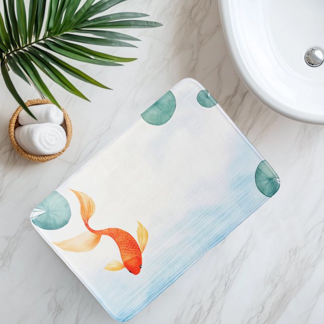 Tapete De Banheiro Watercolor Koi Fish Serenity (Criador carregado)