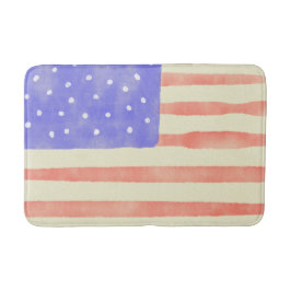 Tapete De Banheiro Watercolor rustic bandeira americana