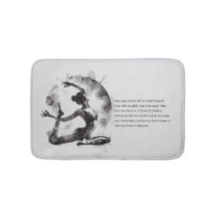 Tapete De Banheiro Watercolor Yoga Reiki - Pose Rei Pigeon De Uma Per