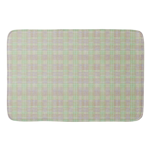 Tapete De Banheiro Weathered Neutral Sage Plaid (Frente)