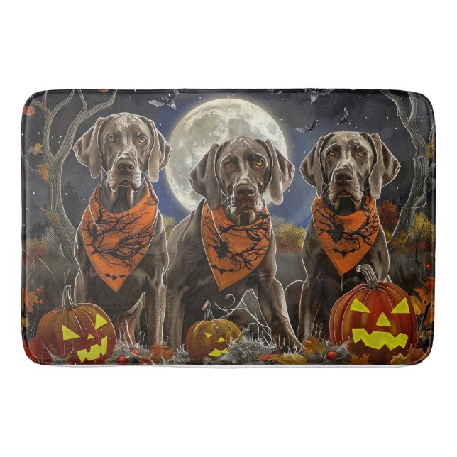 Tapete De Banheiro Weimaraner Halloween Spooky (Frente)