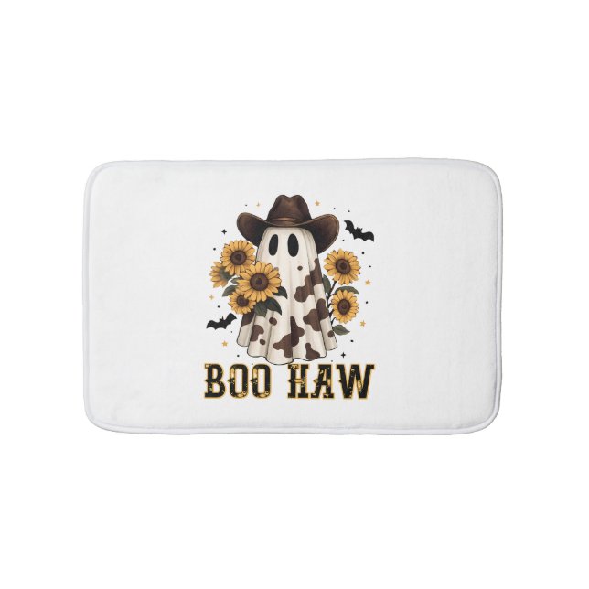 Tapete De Banheiro Western Cow Spooky Ghost Boo Haw (frente)