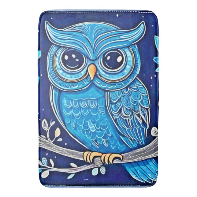 Tapete De Banheiro Whimsical Chalk Owl (Frente Vertical)