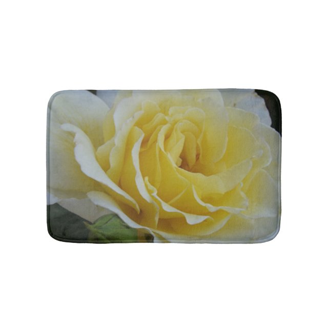 Tapete De Banheiro White e Yellow Rose Bath Mat (frente)