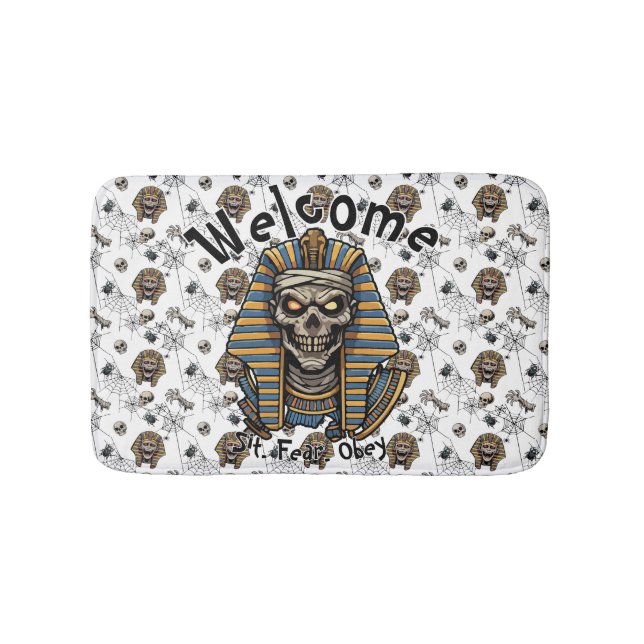 Tapete De Banheiro 🤍 White Pharaoh Mummy Doormat 🎃 👑 (frente)