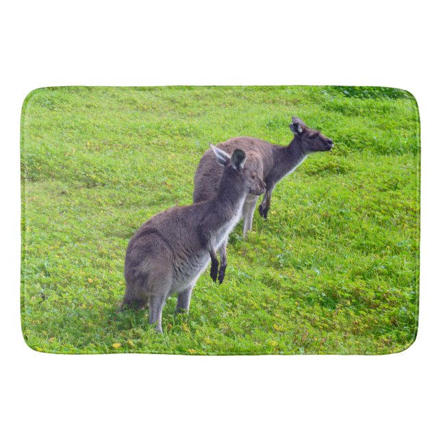 Tapete De Banheiro Wild Kangaroos, Grande Memória Espumante Mat (Frente)