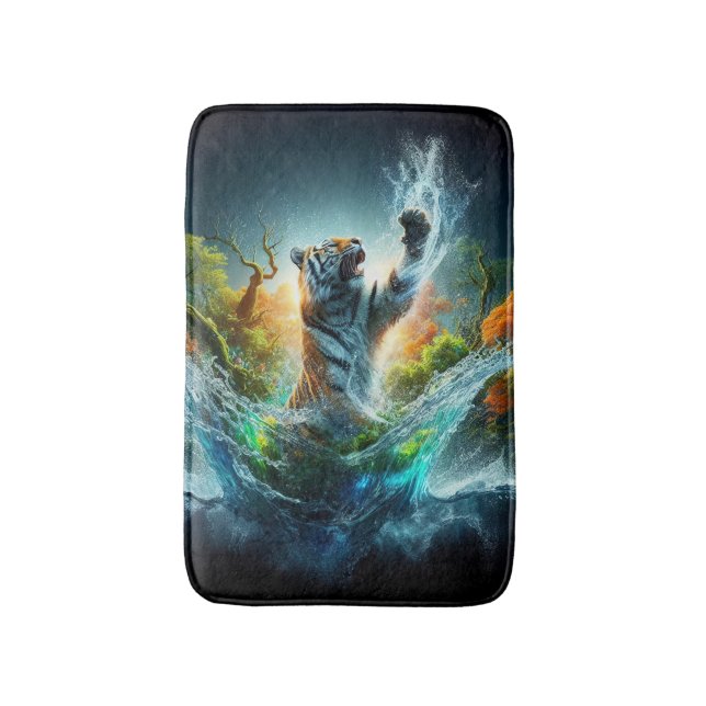 Tapete De Banheiro Wildlife Tiger Splash (Frente Vertical)
