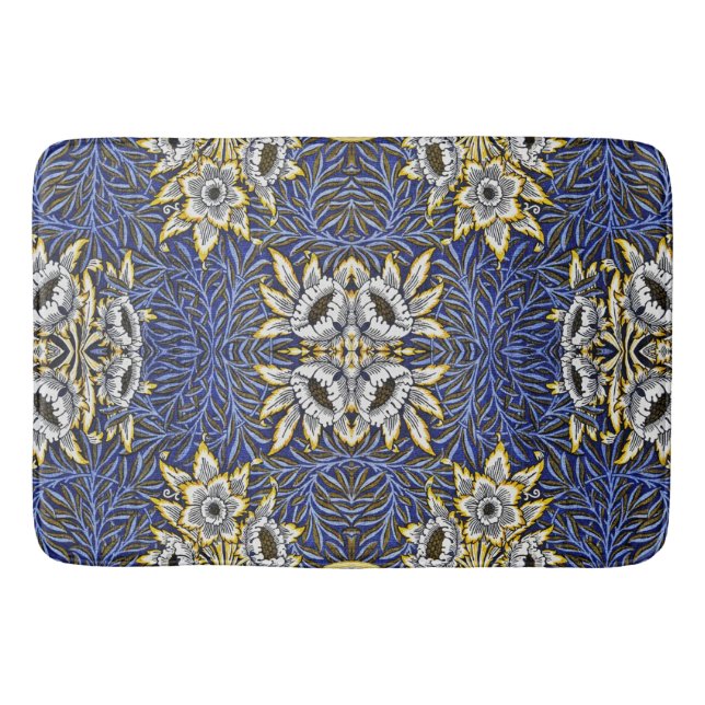 Tapete De Banheiro William Morris Blue e Dourada Tulip Willow Design (Frente)