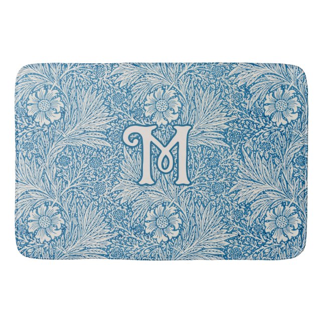 Tapete De Banheiro William Morris Blue Marigold Monograma (Frente)