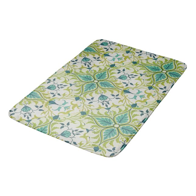 Tapete De Banheiro William Morris Floral Fllowers Foliage Green Blue (Angulado)