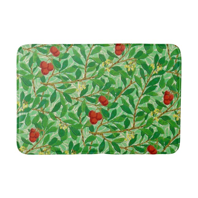 Tapete De Banheiro William Morris Lychee Tree Pattern, Verde Claro (Frente)