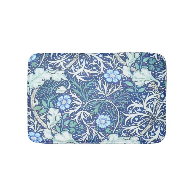 Tapete De Banheiro William Morris Seaweed Blue Pattern (frente)