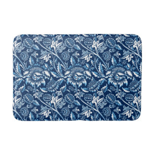 Tapete De Banheiro William Morris Sunflower, azul escuro e branco