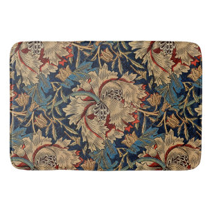 Tapete De Banheiro William Morris Vintage Padrão Floral Vermelho