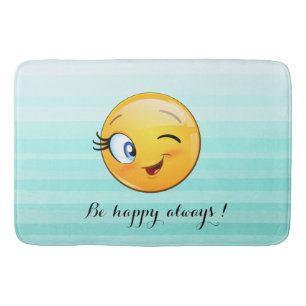 Tapete De Banheiro Winking Emoji Face Seja sempre feliz