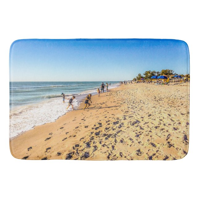 Tapete De Banheiro Winter Beach Scene Bath Mat (Frente)