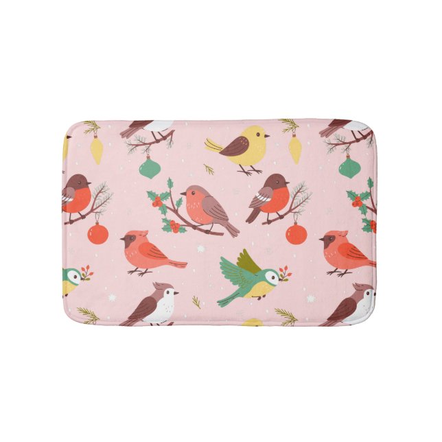 Tapete De Banheiro Winter Christmas Birds Kids (frente)