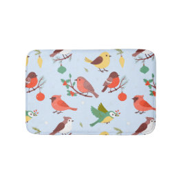 Tapete De Banheiro Winter Christmas Birds Kids