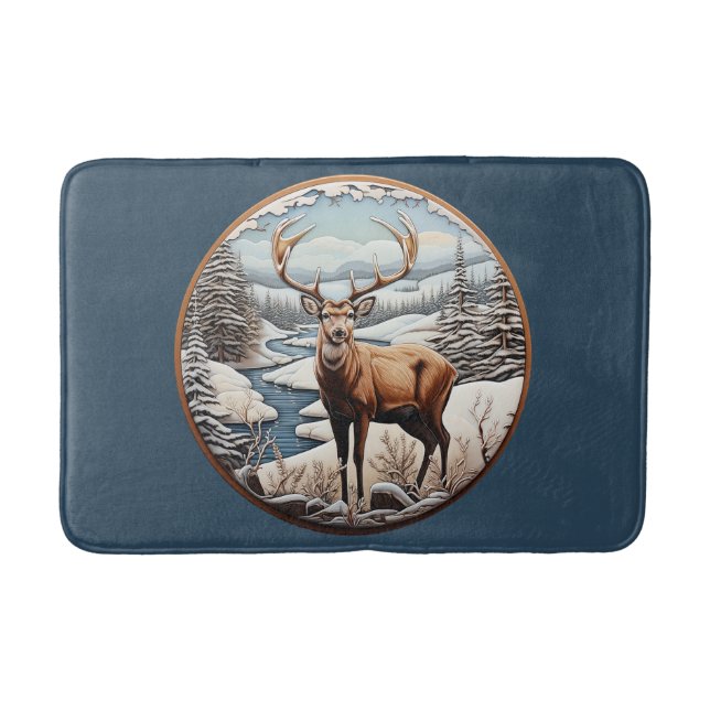 Tapete De Banheiro Winter Deer Bath Mat (Frente)