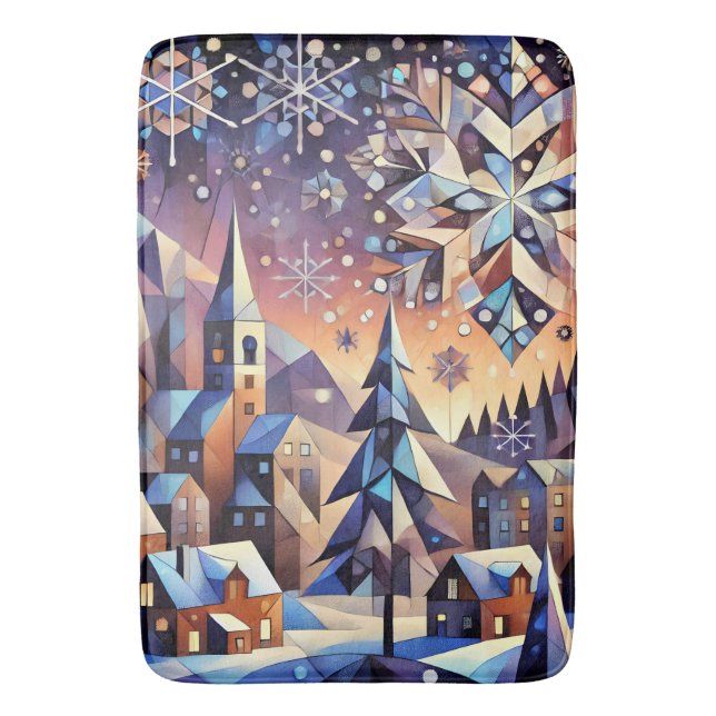 Tapete De Banheiro Winter Night Art Bath Mat (Frente Vertical)