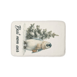 Tapete De Banheiro Winter Penguin “Best Mom Ever” Design